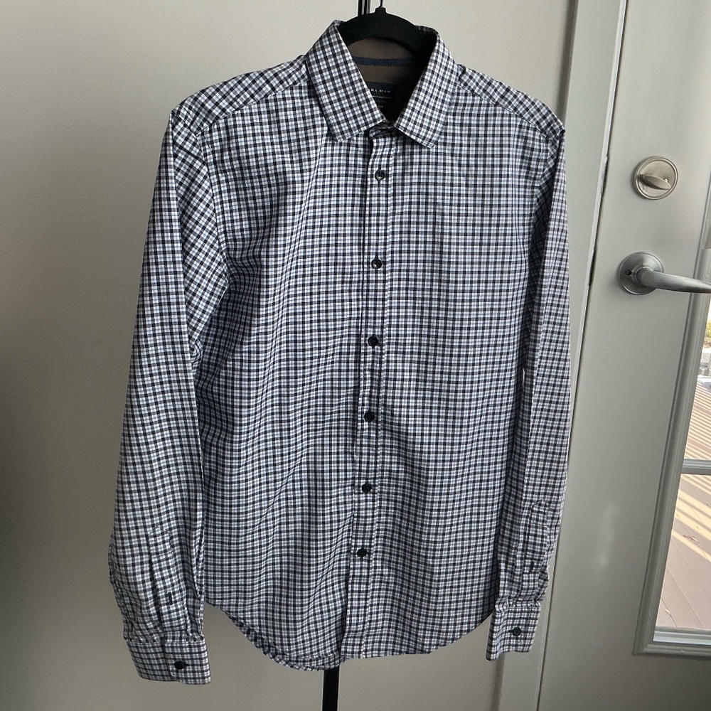 Zara Man Plaid Button down shirt, Slim Fit, Size S